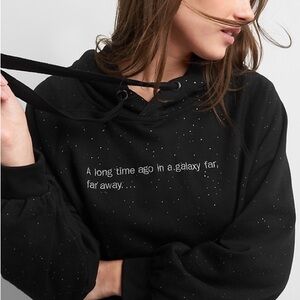 Gap Star Wars Black Speckled Text Hoodie